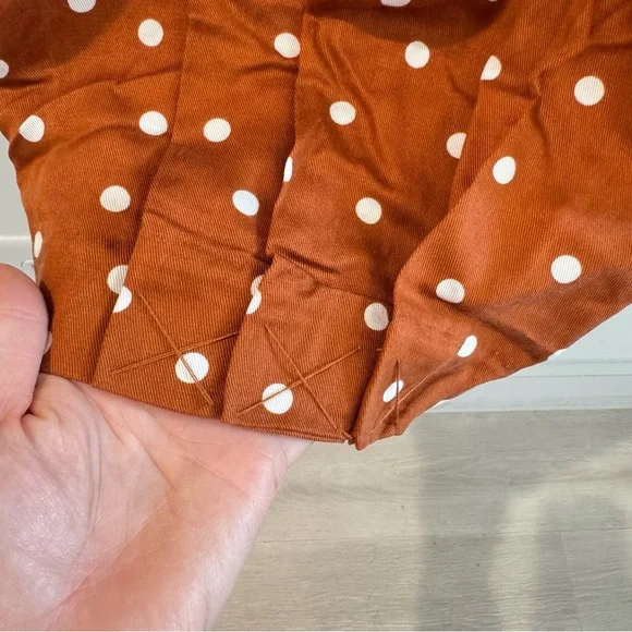 NWT Anthropologie Isobel Wide Leg Pleated Apollo Dot Pants‎ Brown Tan Small - Picture 5 of 10